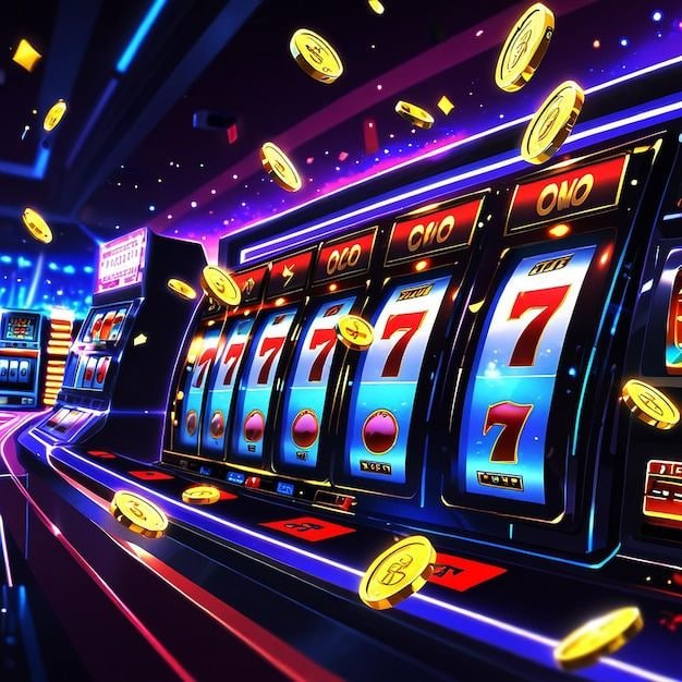 Online slot game screen showing reels and payout lines on ug7771
